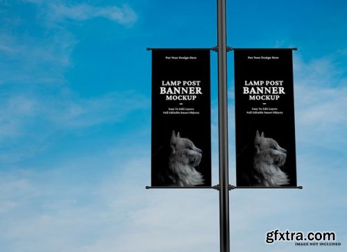 Advertising lamp banner mockup