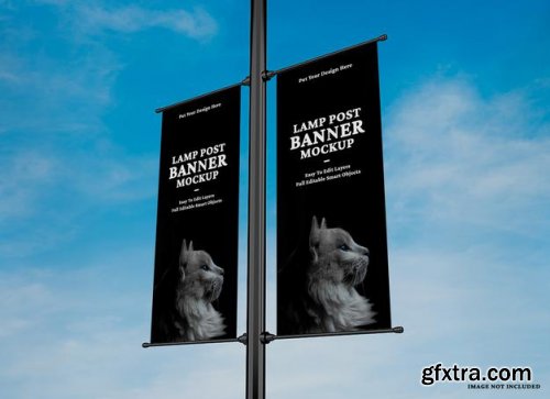 Advertising lamp banner mockup