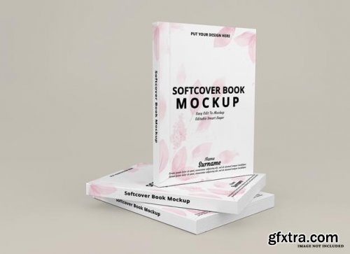 Softcover book cover mockup