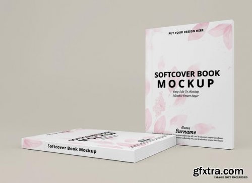 Softcover book cover mockup