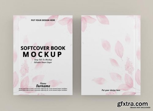 Softcover book cover mockup