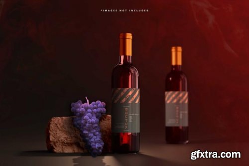 Wine bottles mockup