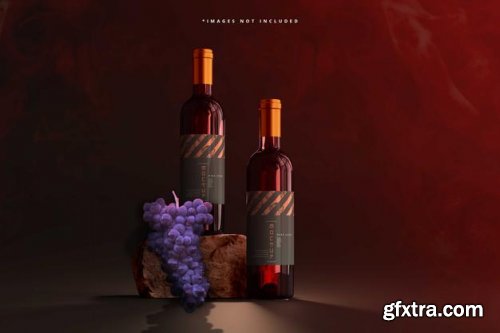 Wine bottles mockup