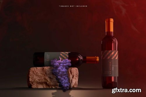 Wine bottles mockup