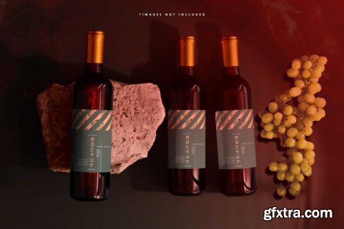 Wine bottles mockup