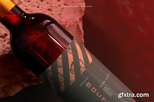 Wine bottles mockup