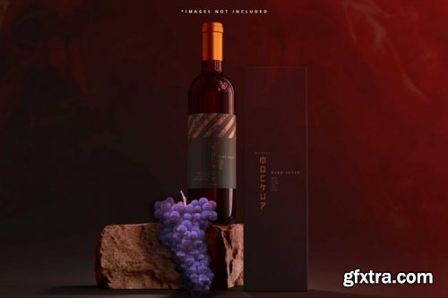 Wine bottles mockup