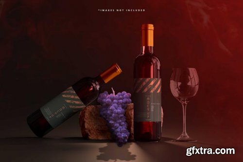 Wine bottles mockup