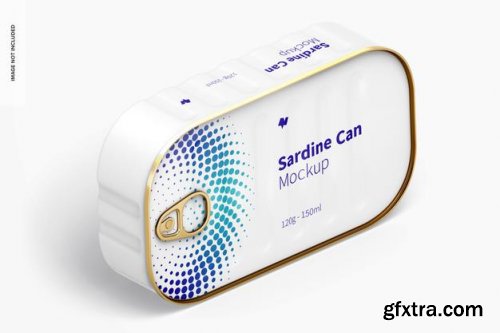 120g sardine can mockup