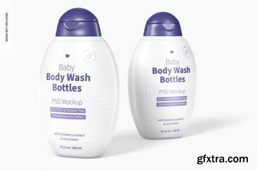 Baby body wash bottles mockup