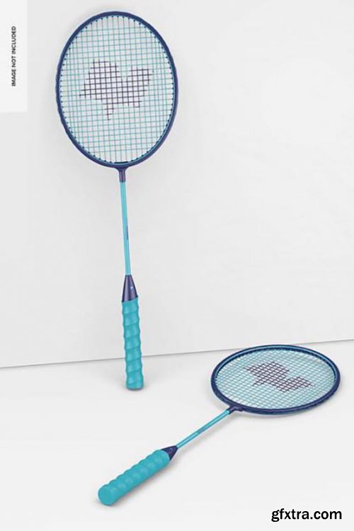 Badminton rackets mockup