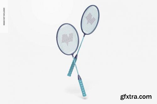 Badminton rackets mockup