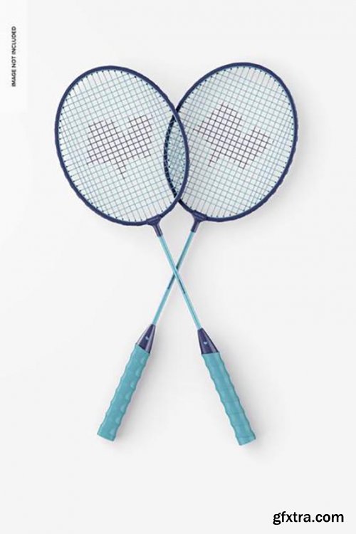 Badminton rackets mockup