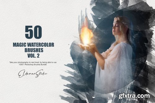 CreativeMarket - 50 Magic Watercolor Brushes - Vol. 2 6258392