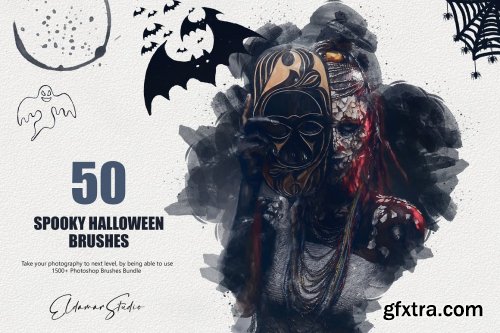 CreativeMarket - 50 Spooky Halloween Brushes 6259378