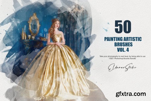 CreativeMarket - 50 Painting Artistic Brushes - Vol.4 6259358