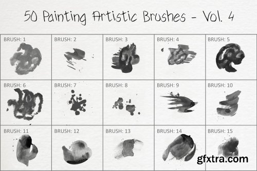 CreativeMarket - 50 Painting Artistic Brushes - Vol.4 6259358