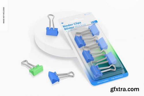 Binder clips blisters mockup