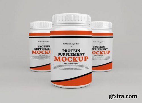 Protein supplement container mockup