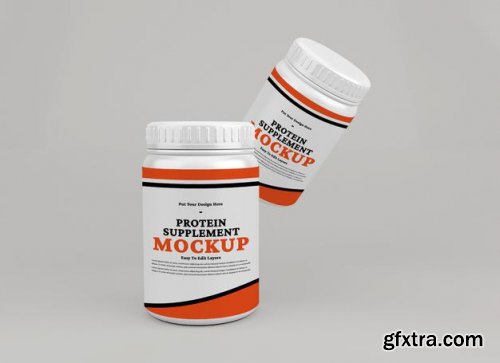 Protein supplement container mockup