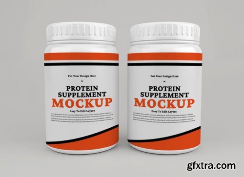 Protein supplement container mockup