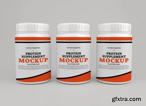 Protein supplement container mockup