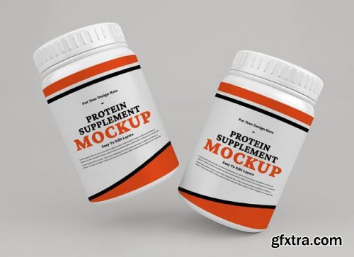 Protein supplement container mockup