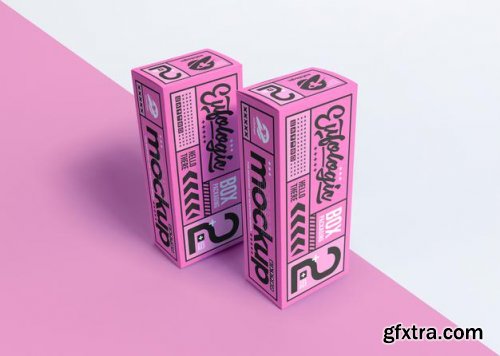 Realistic packaging pink box mockup