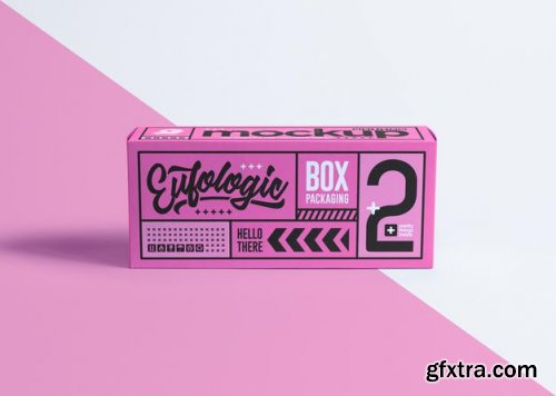 Realistic packaging pink box mockup