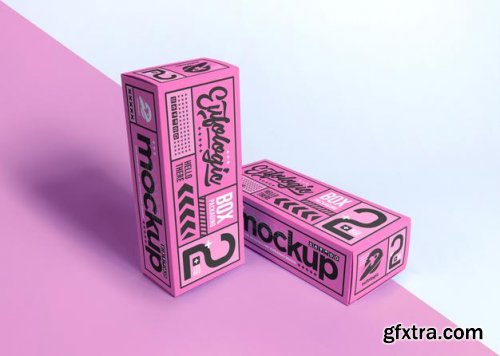 Realistic packaging pink box mockup