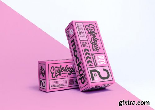 Realistic packaging pink box mockup