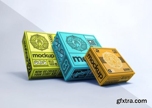 Realistic packaging box mockup