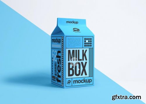 Realistic packaging milk box mockup