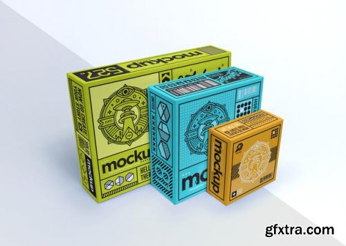 Realistic packaging box mockup