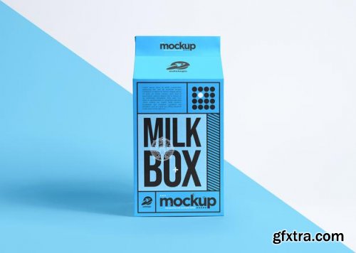 Realistic packaging milk box mockup