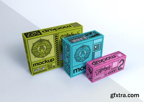 Realistic packaging box mockup