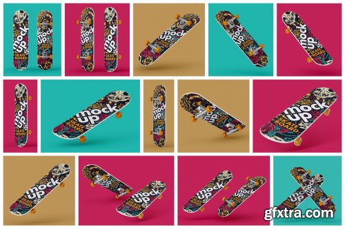 CreativeMarket - Skateboard Mockup Set 6216644