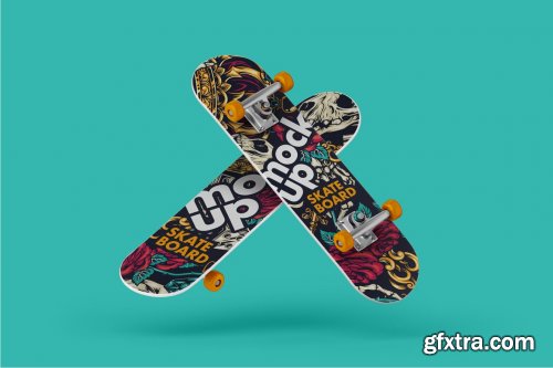 CreativeMarket - Skateboard Mockup Set 6216644