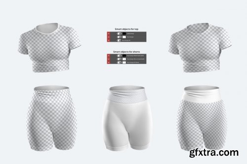 CreativeMarket - 3D Mockup Top & Shorts Sportswears 6260685