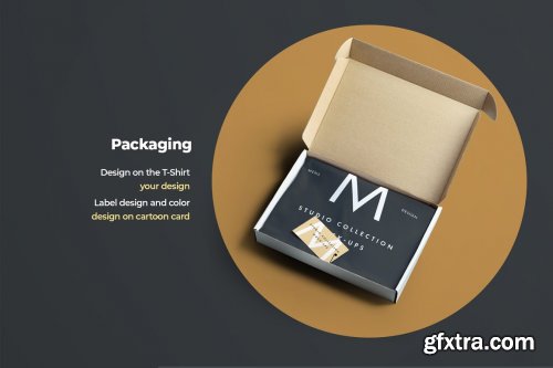 CreativeMarket - 5 Mockups T-Shirts & 2 Packing Boxes 6217613