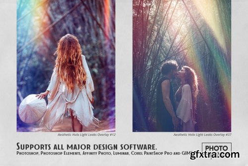 CreativeMarket - Aesthetic Holo Light Leaks Overlays 6192718