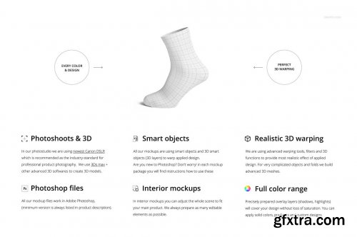 CreativeMarket - Socks Mockup Set (short) 6240437