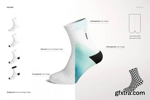 CreativeMarket - Socks Mockup Set (short) 6240437