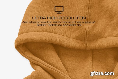 CreativeMarket - IND4000 Hooded Pullover Mockups 6236926