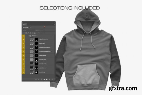 CreativeMarket - IND4000 Hooded Pullover Mockups 6236926