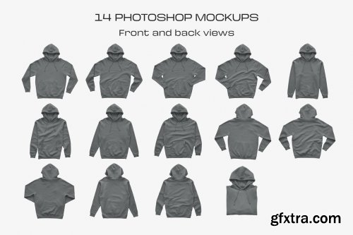 CreativeMarket - IND4000 Hooded Pullover Mockups 6236926