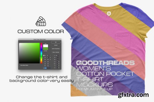 CreativeMarket - Goodthreads Women's T-Shirt Mockups 6289815