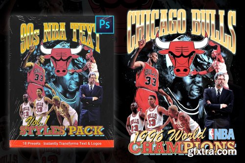 CreativeMarket - 90s NBA Text Styles Pack (Vol. 1) 6175134
