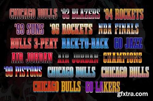 CreativeMarket - 90s NBA Text Styles Pack (Vol. 1) 6175134