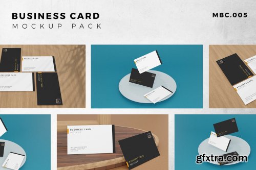 9 Perspective Business Card Mockup Pack 06